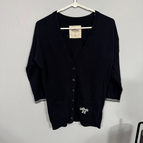 Hollister Y2K Preppy Collegiate Style Button Down Cardigan Women's Size Medium - Picture 1 of 9